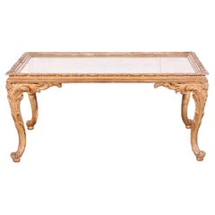 Small French Carved Painted Coffee Table
