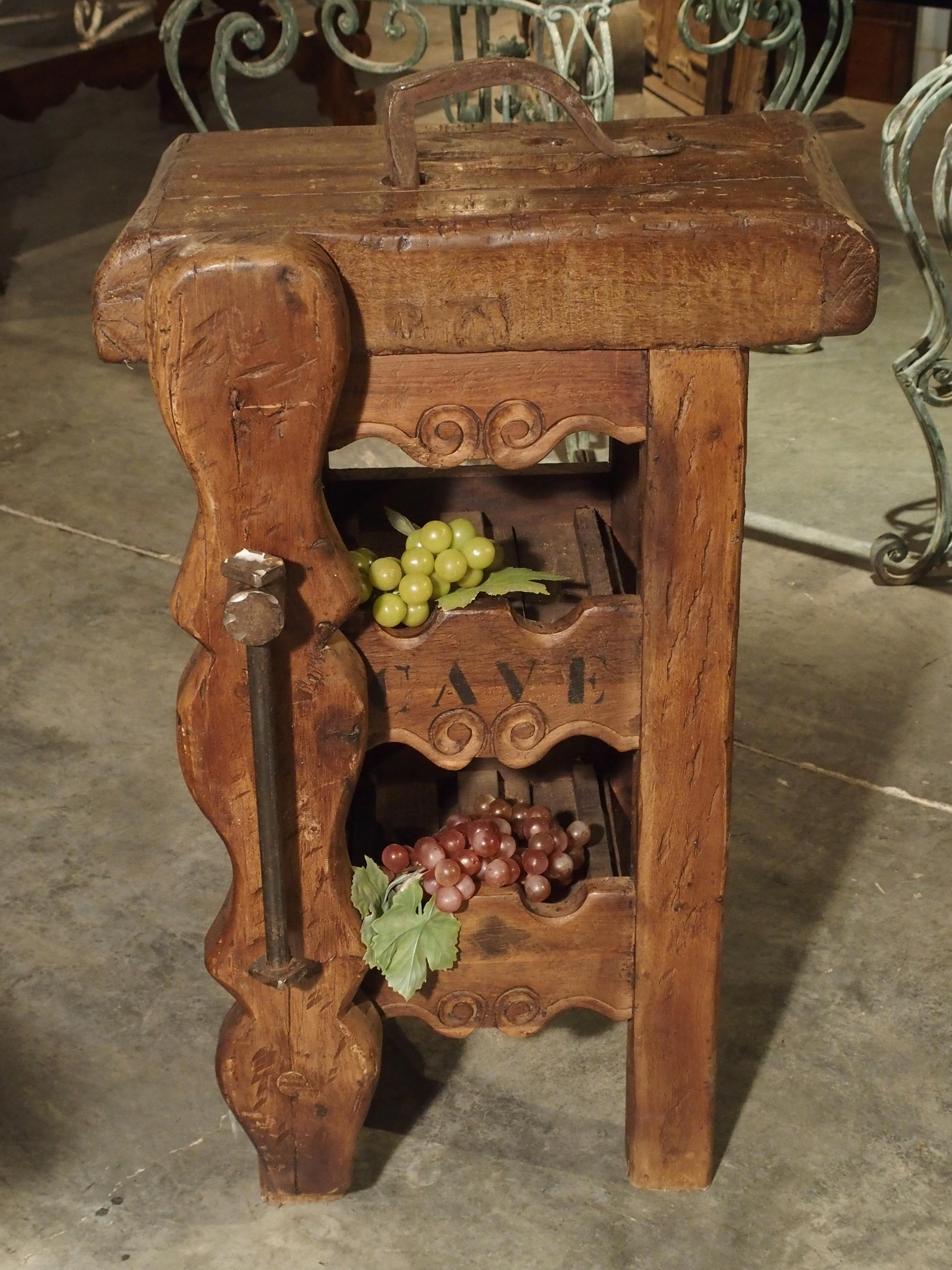 Small French 'Cave A Vin' Wine Bottle Holder Console 2
