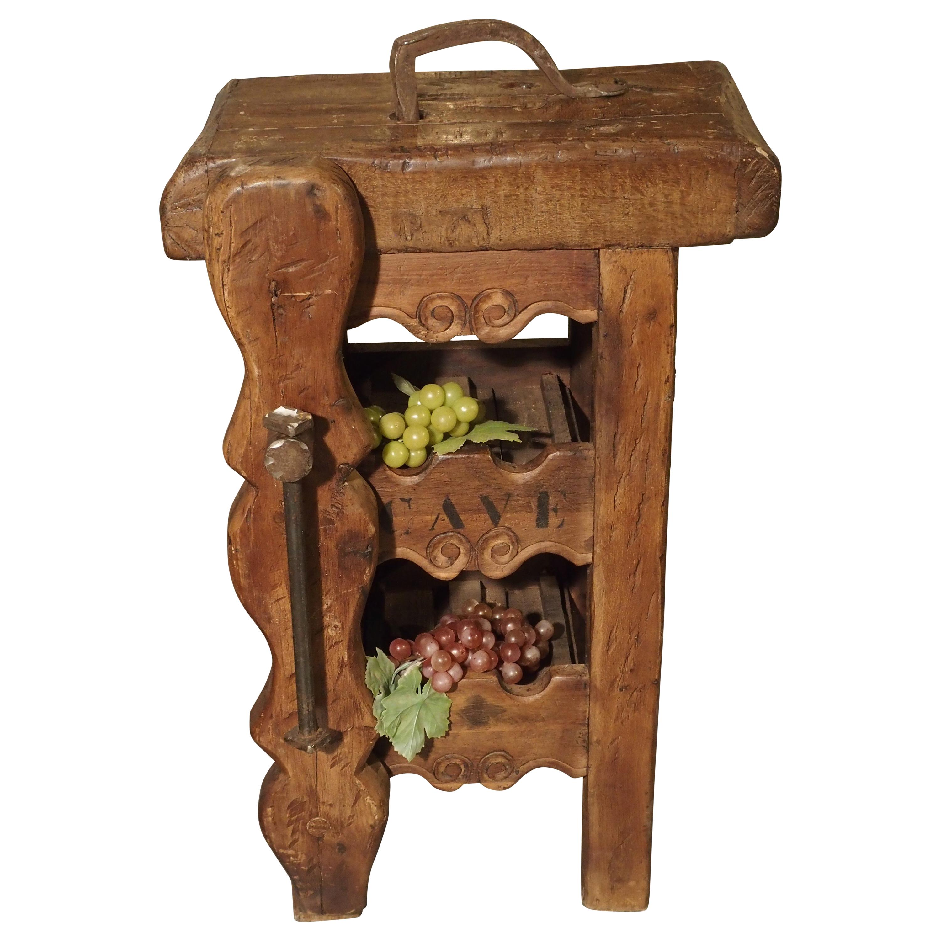 Small French 'Cave A Vin' Wine Bottle Holder Console