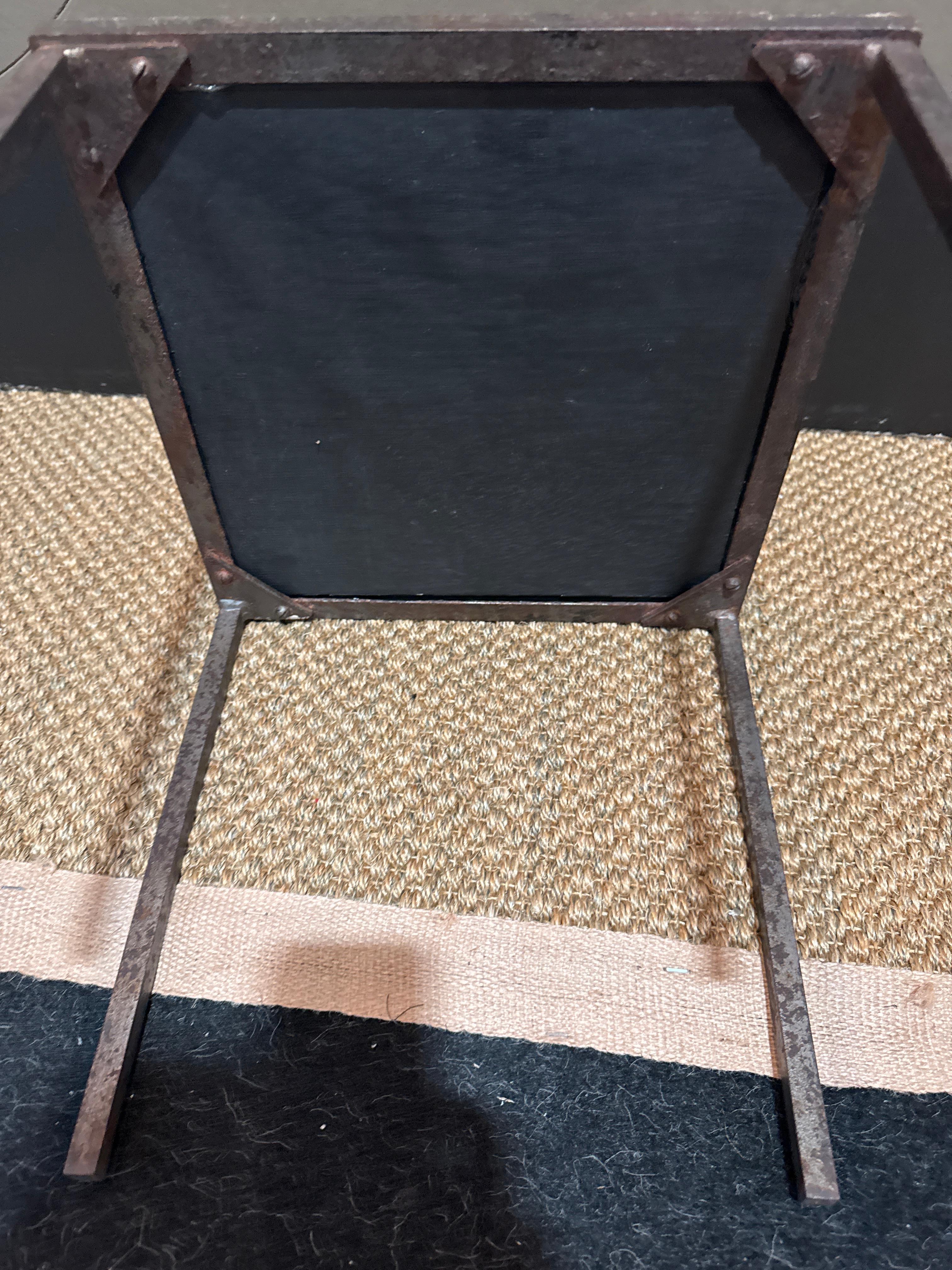 Small French ceramic tiled top side table For Sale 2