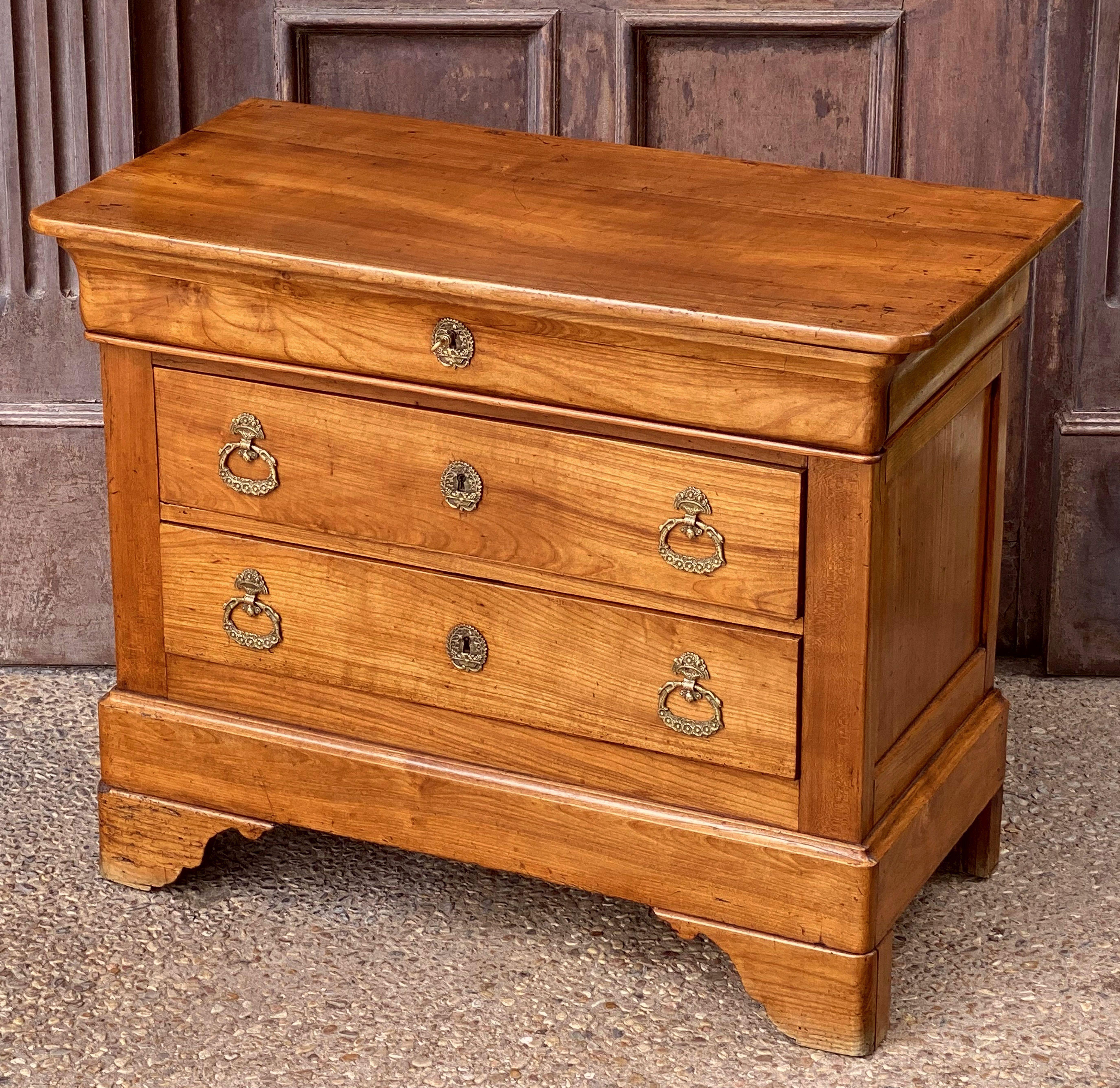 19th Century Small French Chest or Commode of Cherry