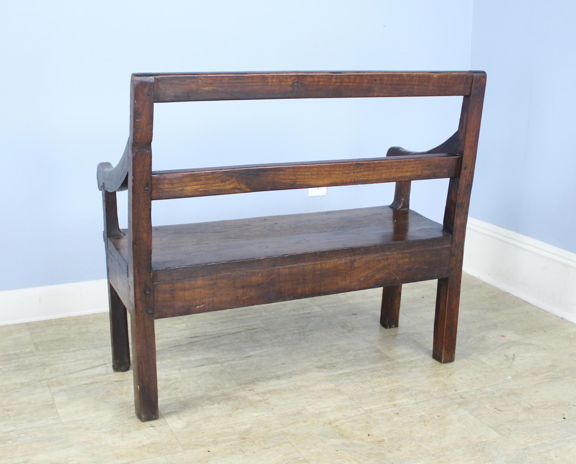 Small French Chestnut Seat or Bench 3
