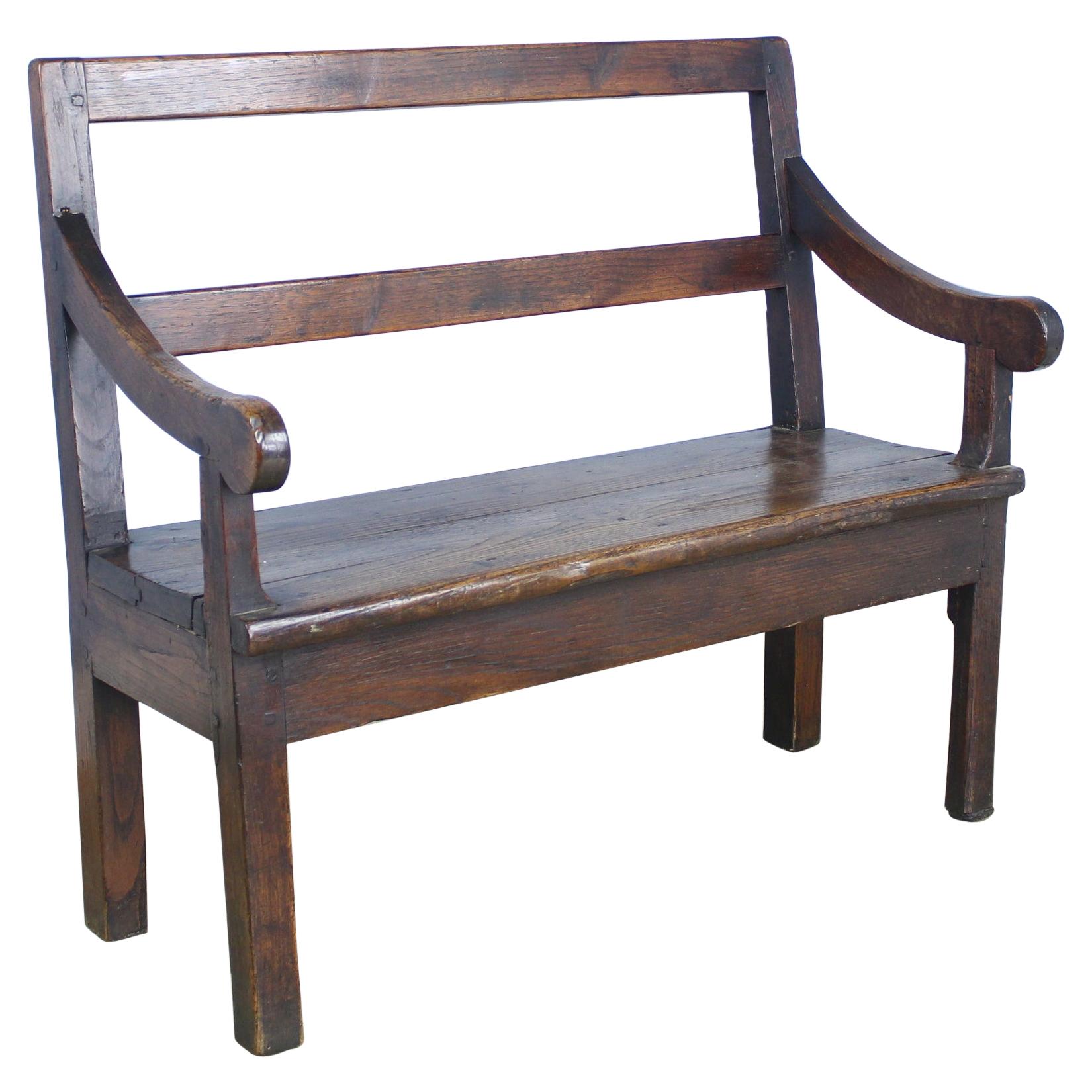 Small French Chestnut Seat or Bench