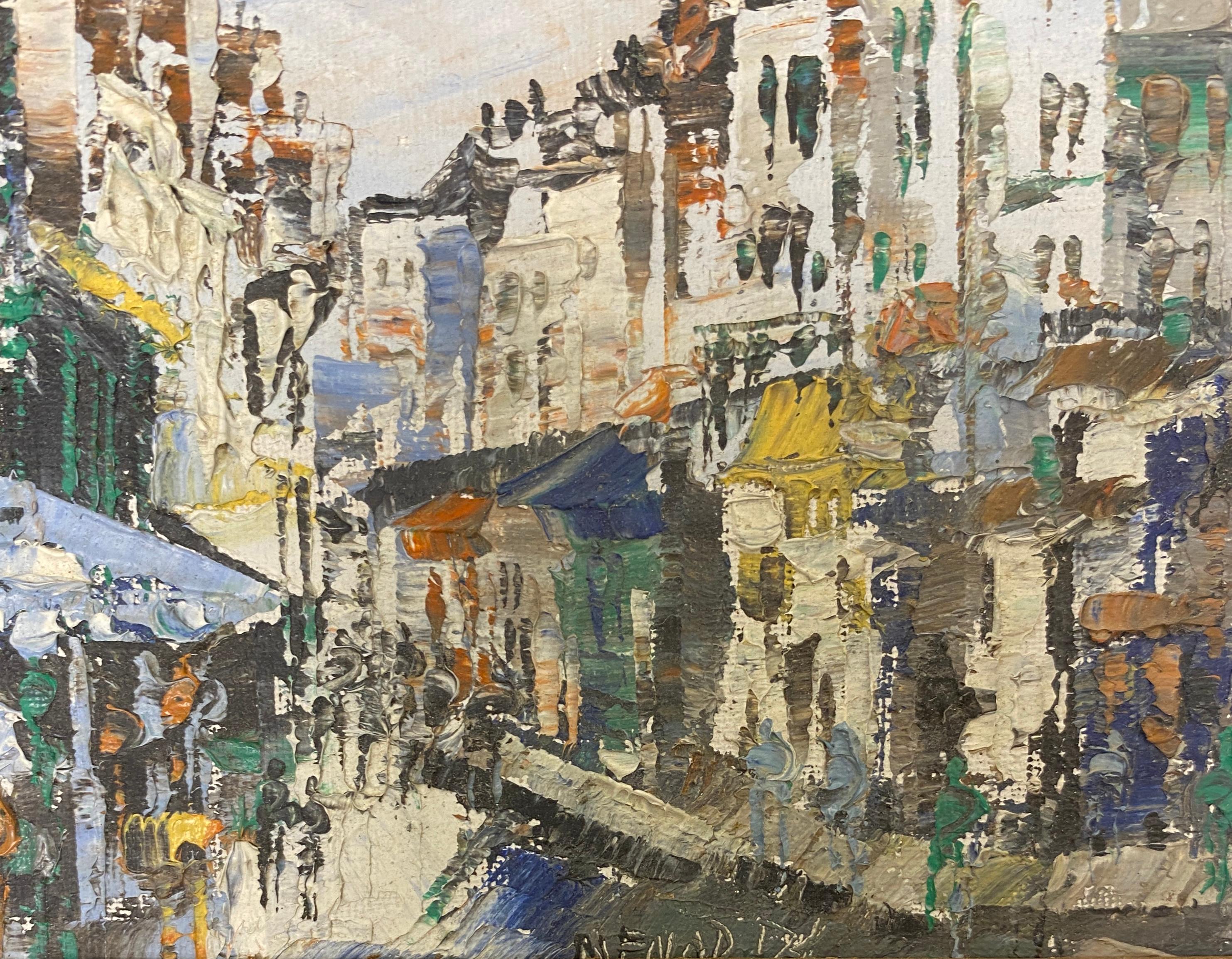 Französische Stadtlandschaft, Ölgemälde, Paris, Frankreich, Straßenszene, Gemälde (Leinwand) im Angebot