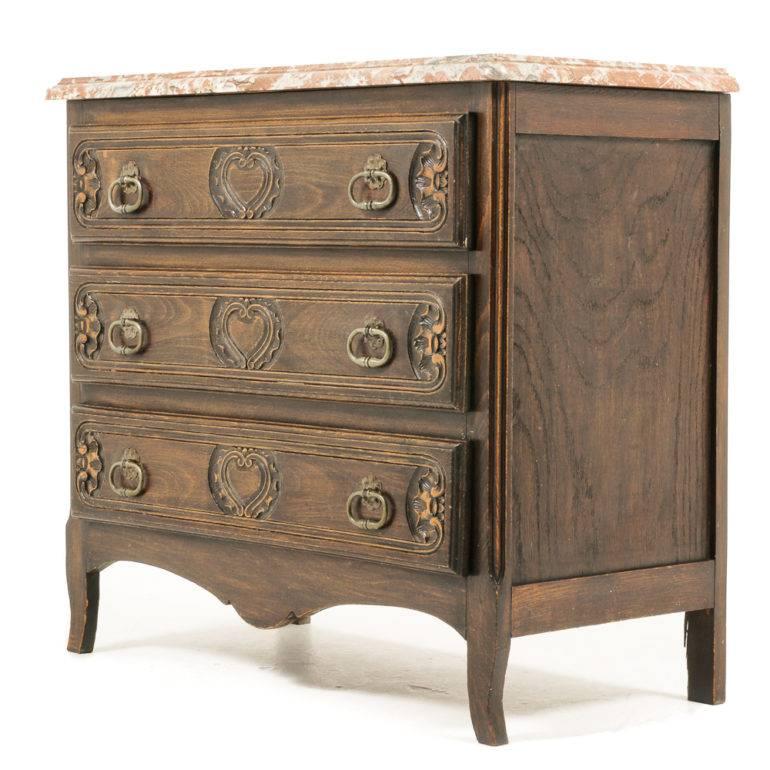 Hand-Carved Small French Commode