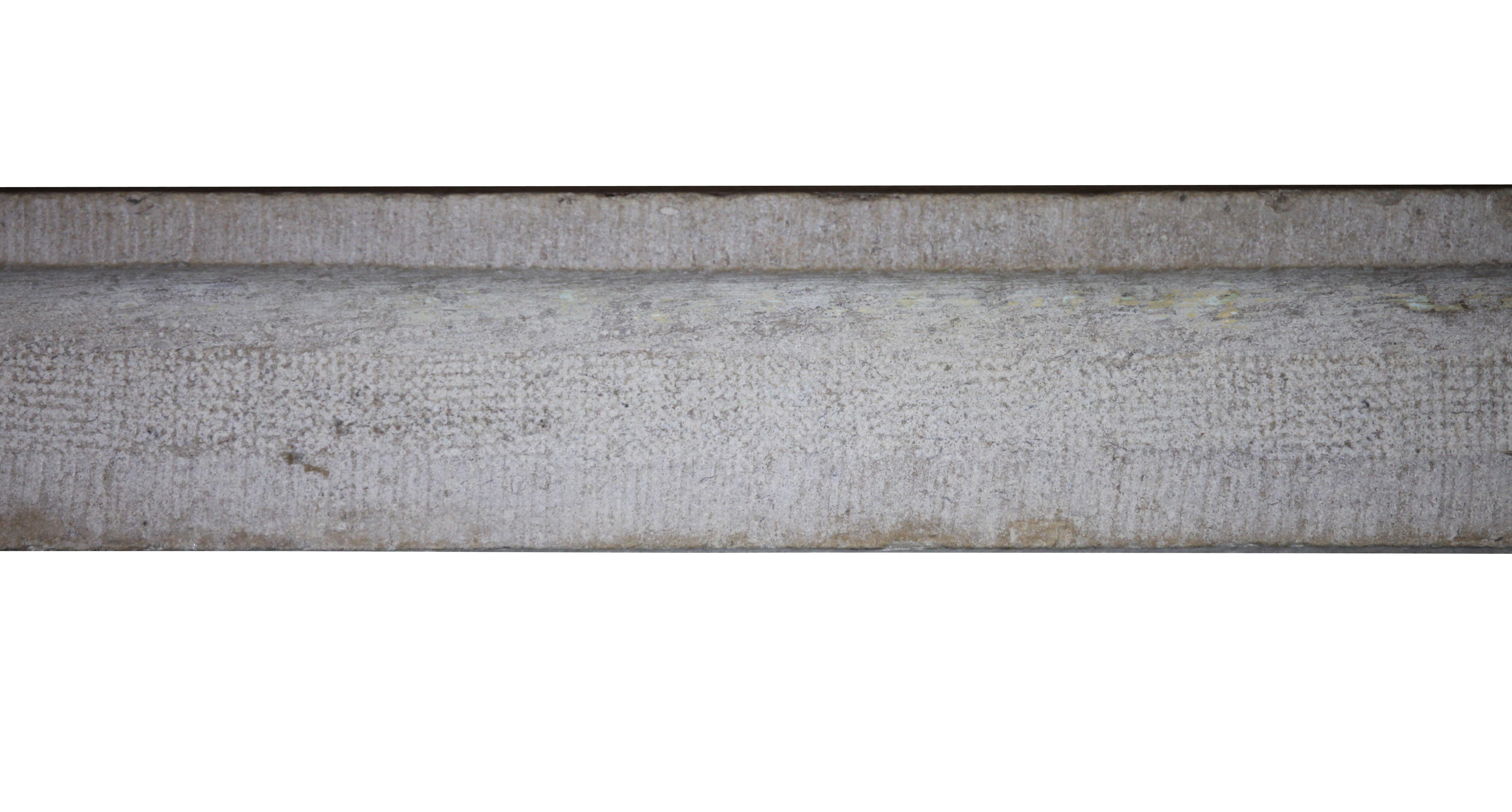 Stone Small French Country Limestone Antique Fireplace Surround For Sale