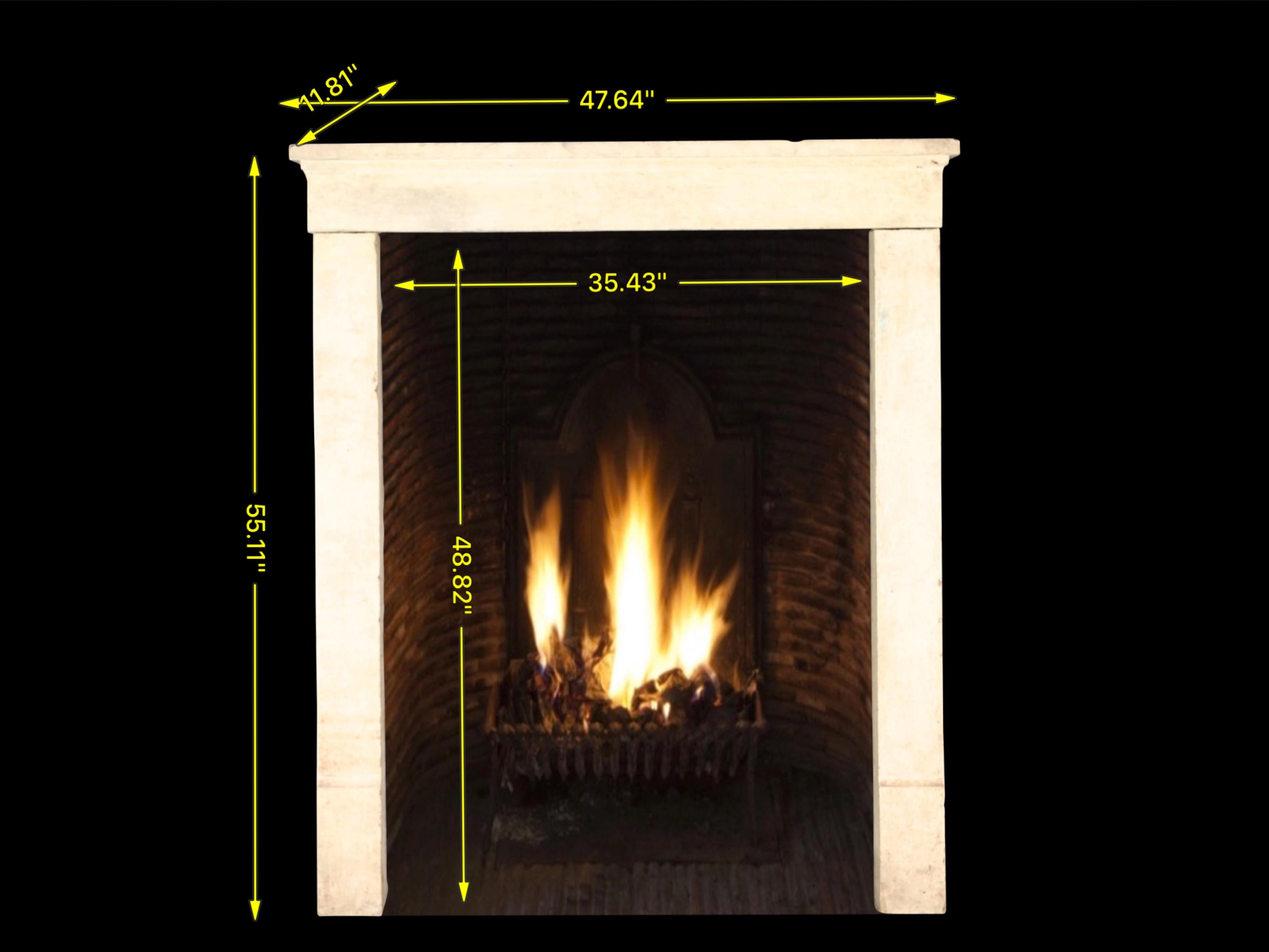 Small French Country Style Vintage Limestone Fireplace Surround 5
