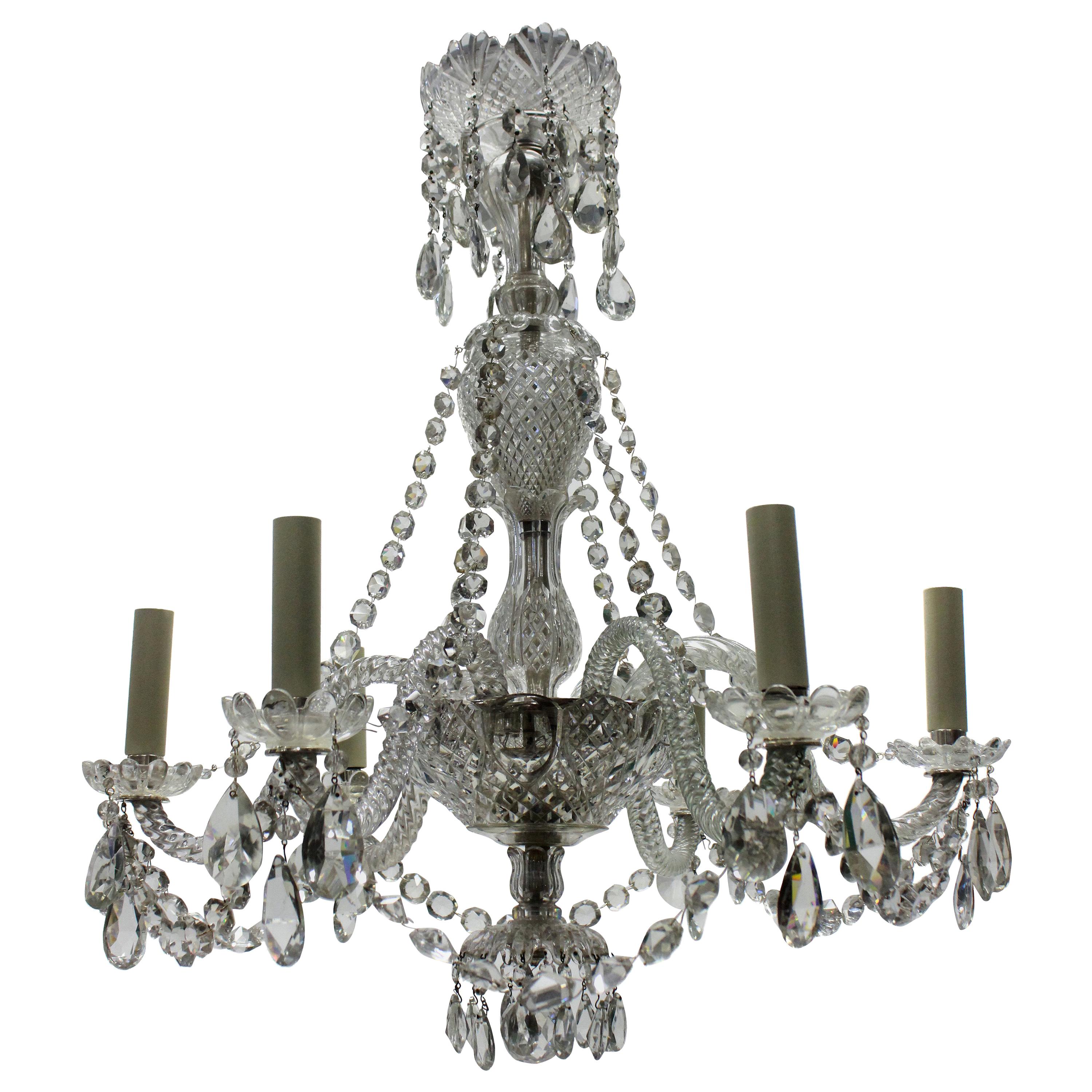 Small French Cut Glass Chandelier