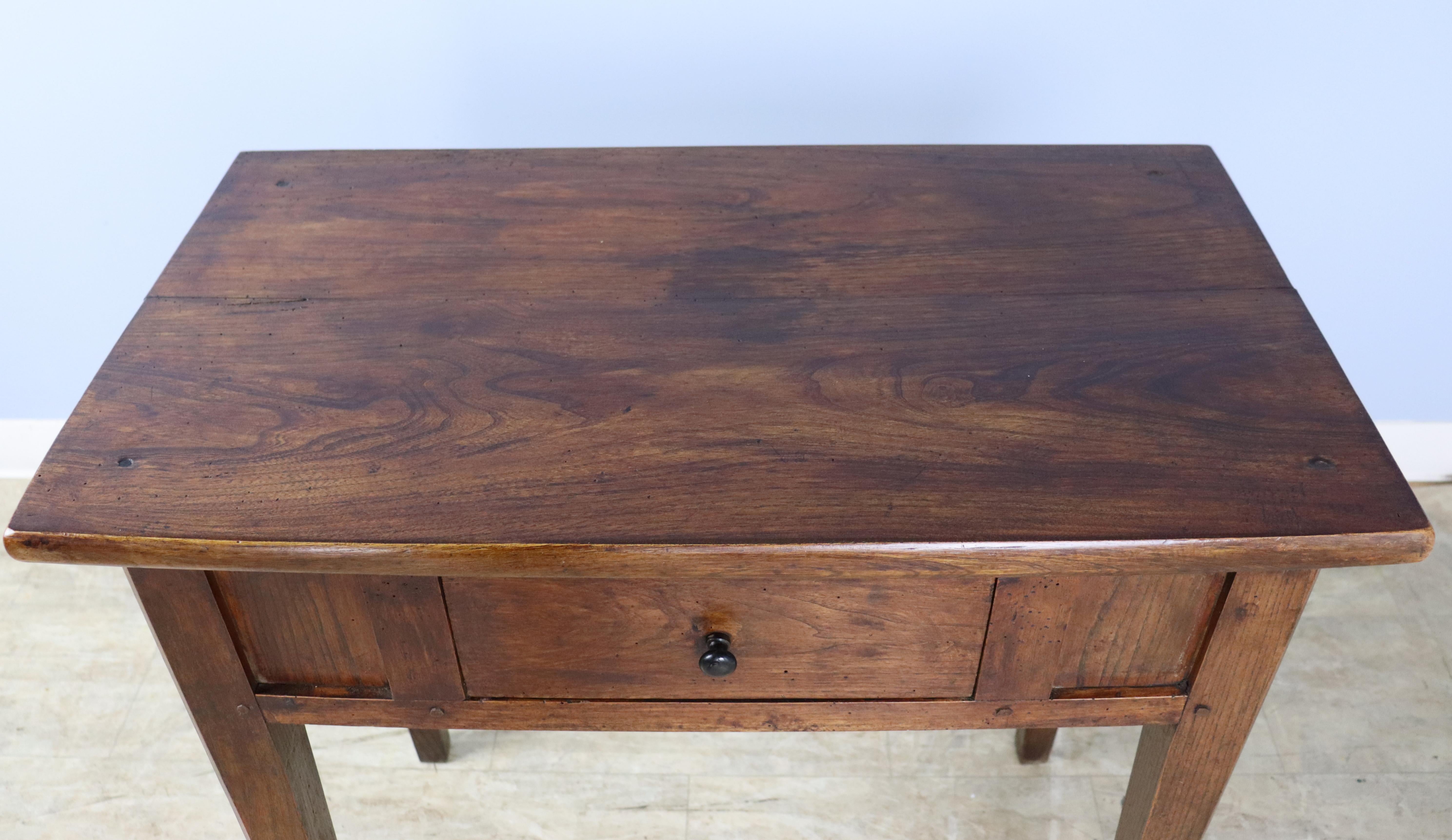 19th Century Small French Elm Serving Table For Sale