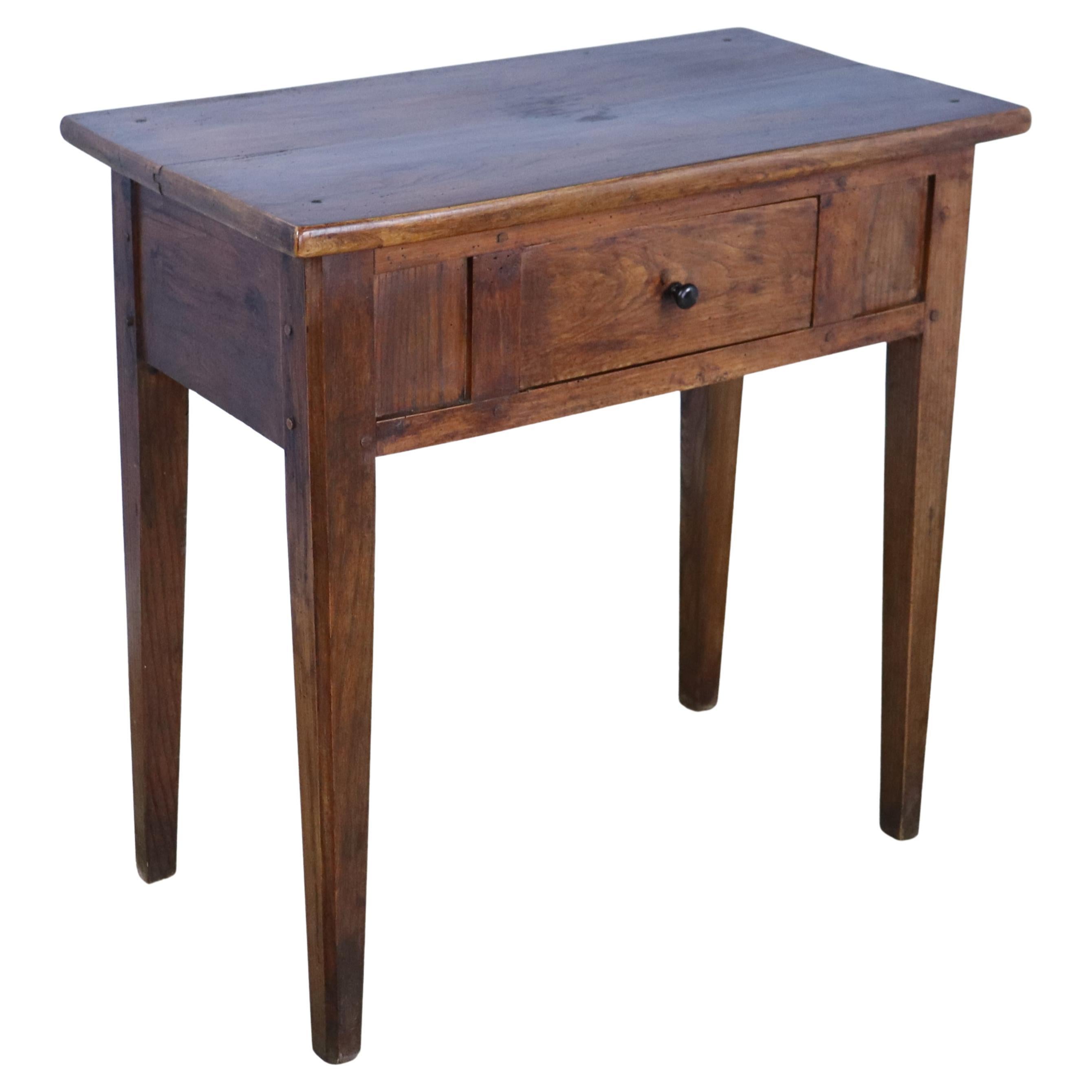 Small French Elm Serving Table For Sale