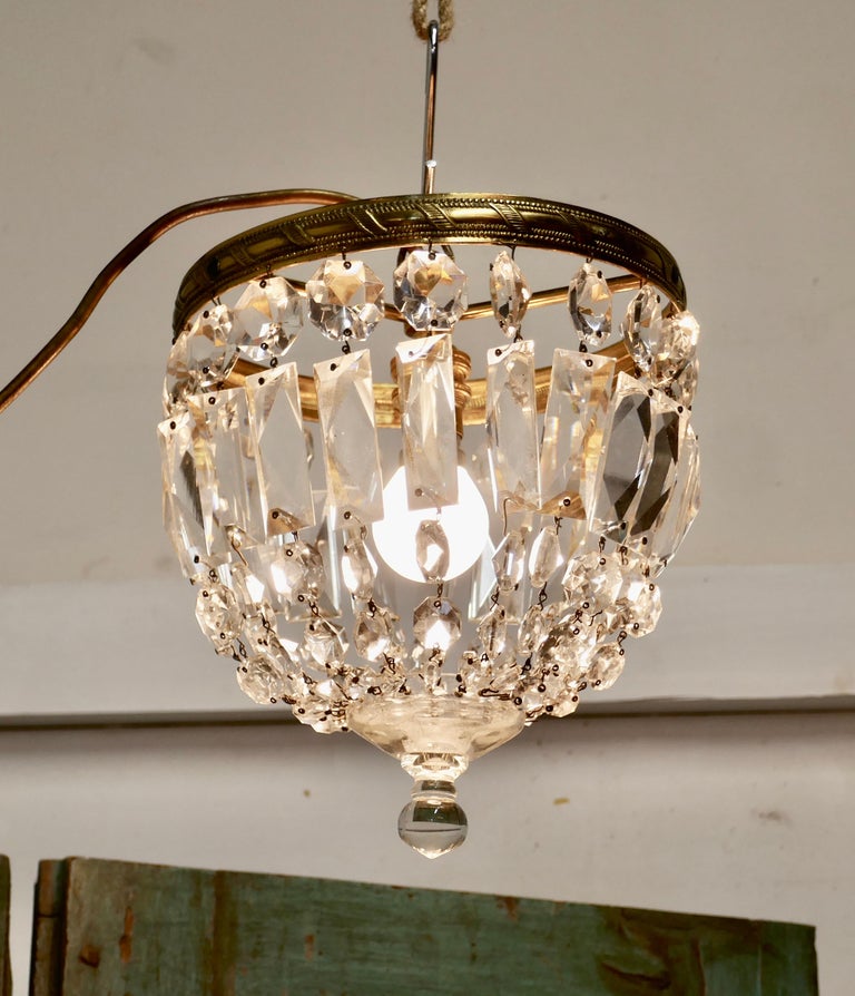 Small French Empire Style Crystal Basket Chandelier at 1stDibs | small ...