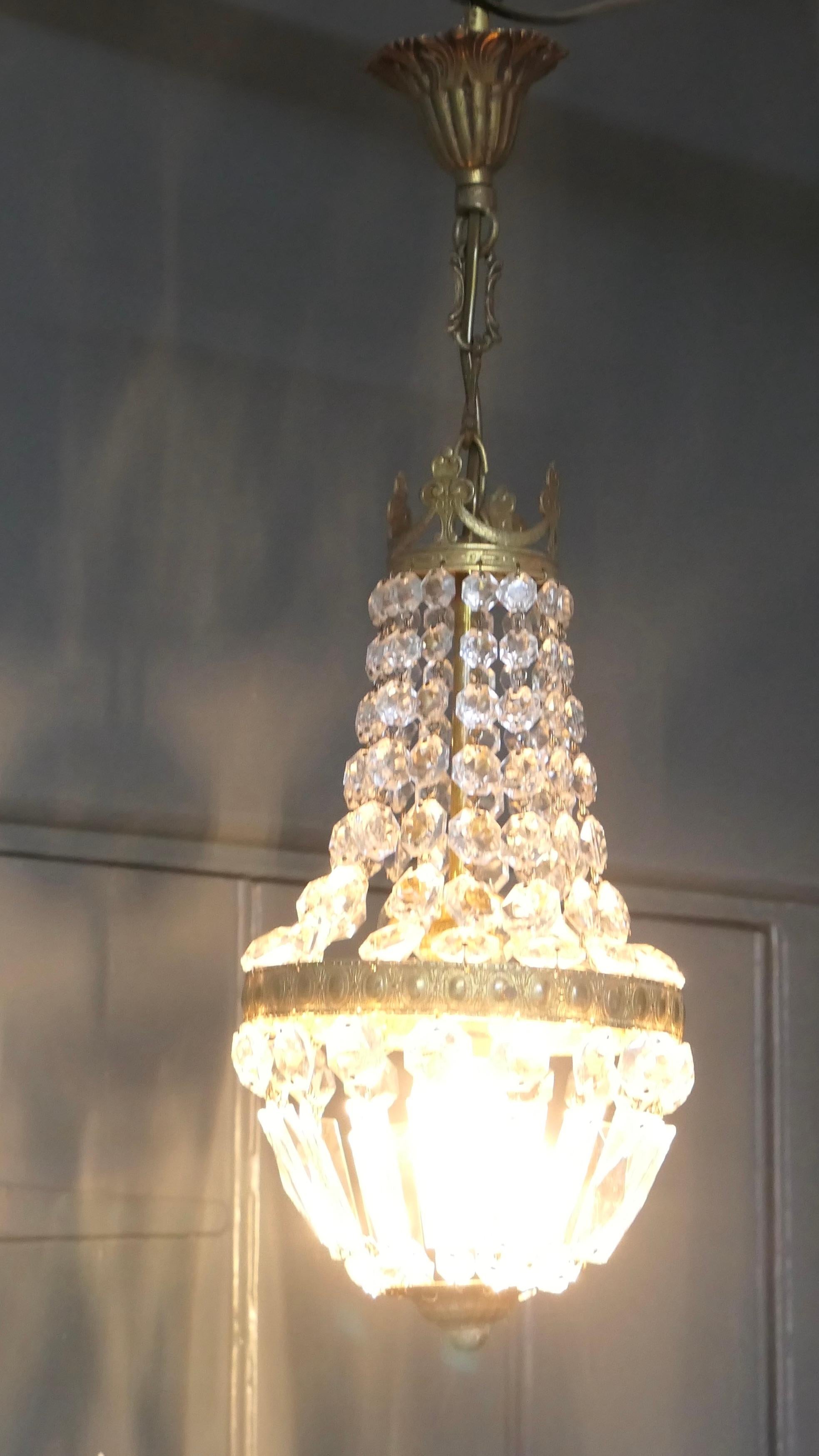 Small French Empire Style Tent Chandelier In Good Condition For Sale In Chillerton, Isle of Wight
