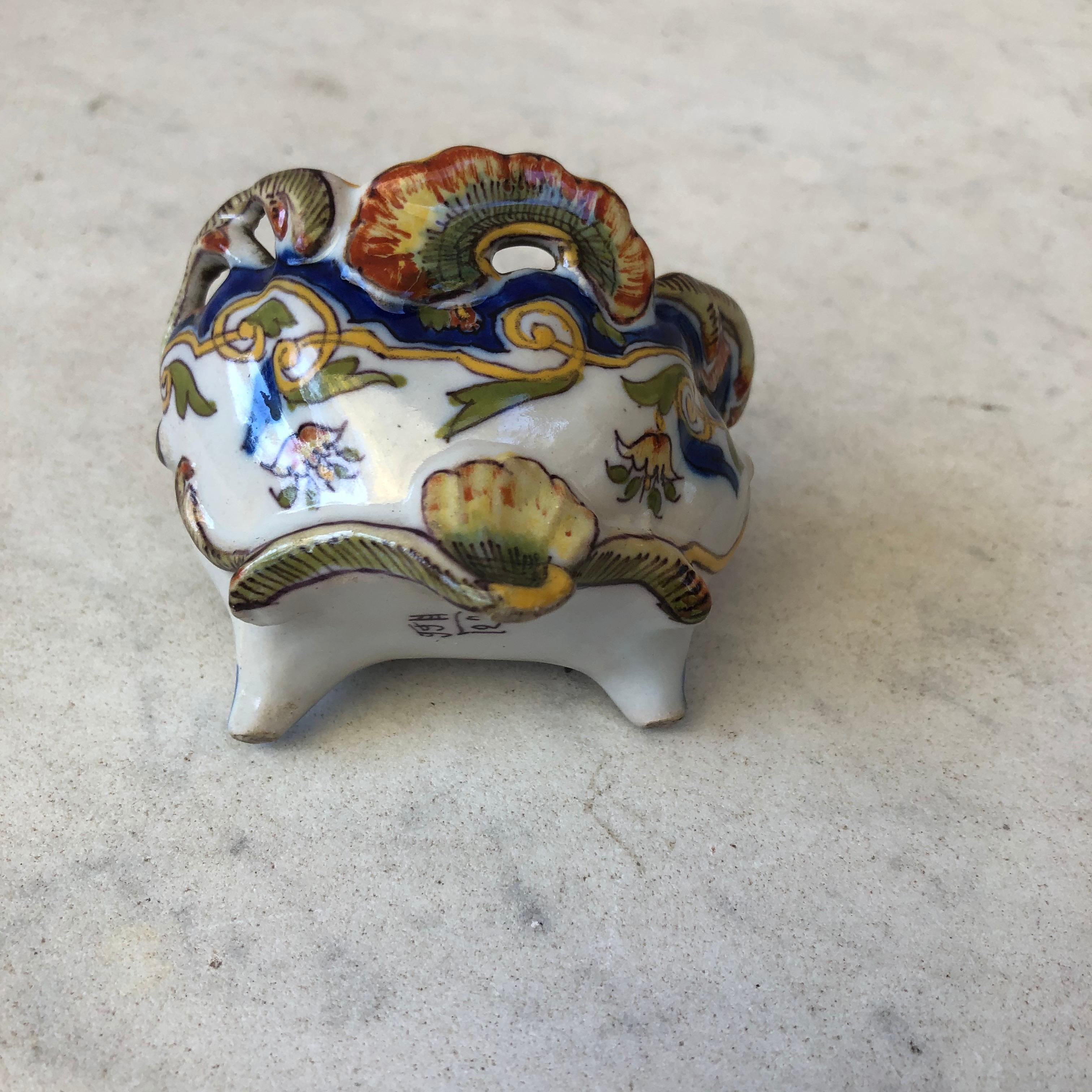 Ceramic Small French Faience Jardinière Desvres, circa 1900 For Sale