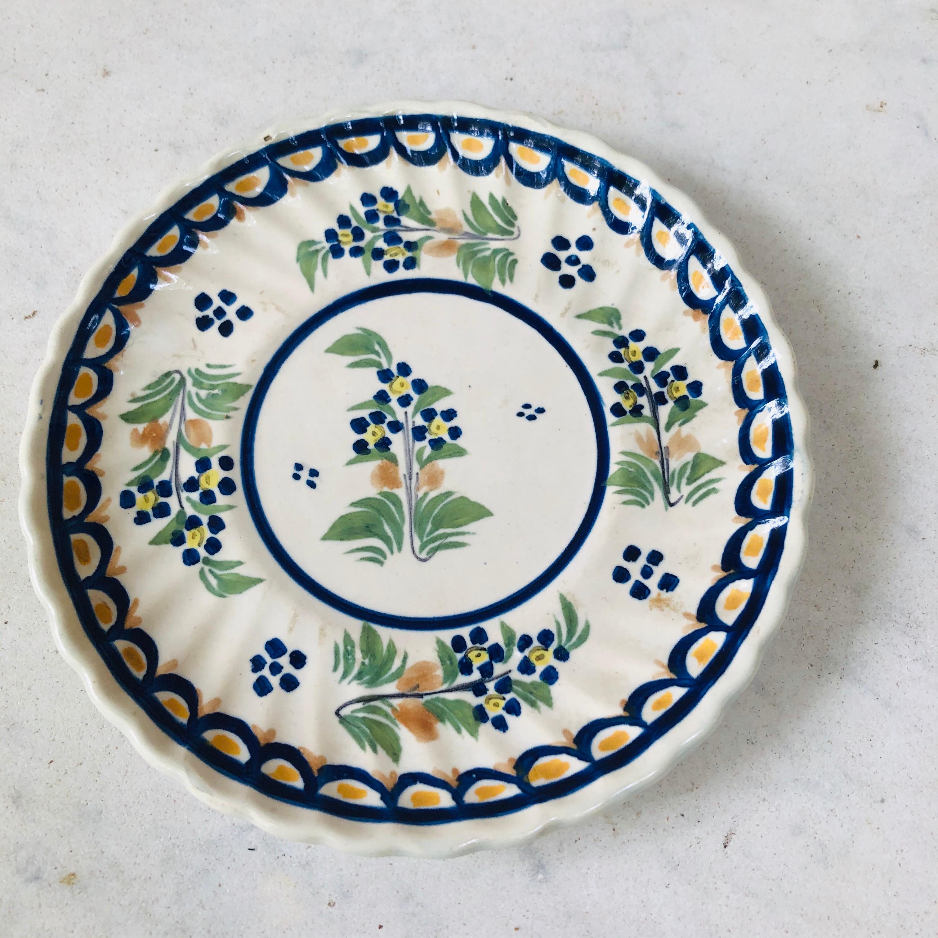 French Provincial Small French Faience Plate Henriot Quimper, circa 1930