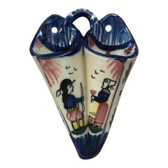 Small French Faience Wall Pocket Henriot Quimper circa 1920