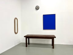 Small french farm table from the 50s in blond walnut