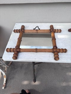 Small French Faux Bamboo Mirror, circa 1900