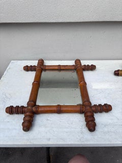 Small French Faux Bamboo Mirror, circa 1900