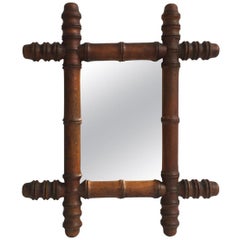 Small French Faux Bamboo Mirror, circa 1900