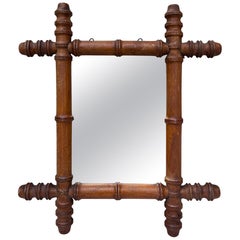 Small French Faux Bamboo Mirror, circa 1900