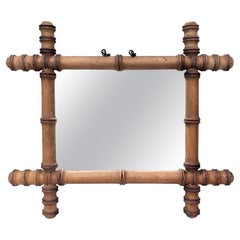 Small French Faux Bamboo Mirror, circa 1900