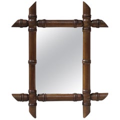 Small French Faux Bamboo Mirror, circa 1920