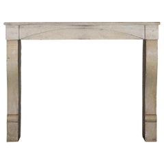 Antique Small French Fireplace Surround in Limestone for Timeless Modern Interior