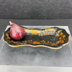 Small French Floral Painted Toleware Metal Vanity Tray