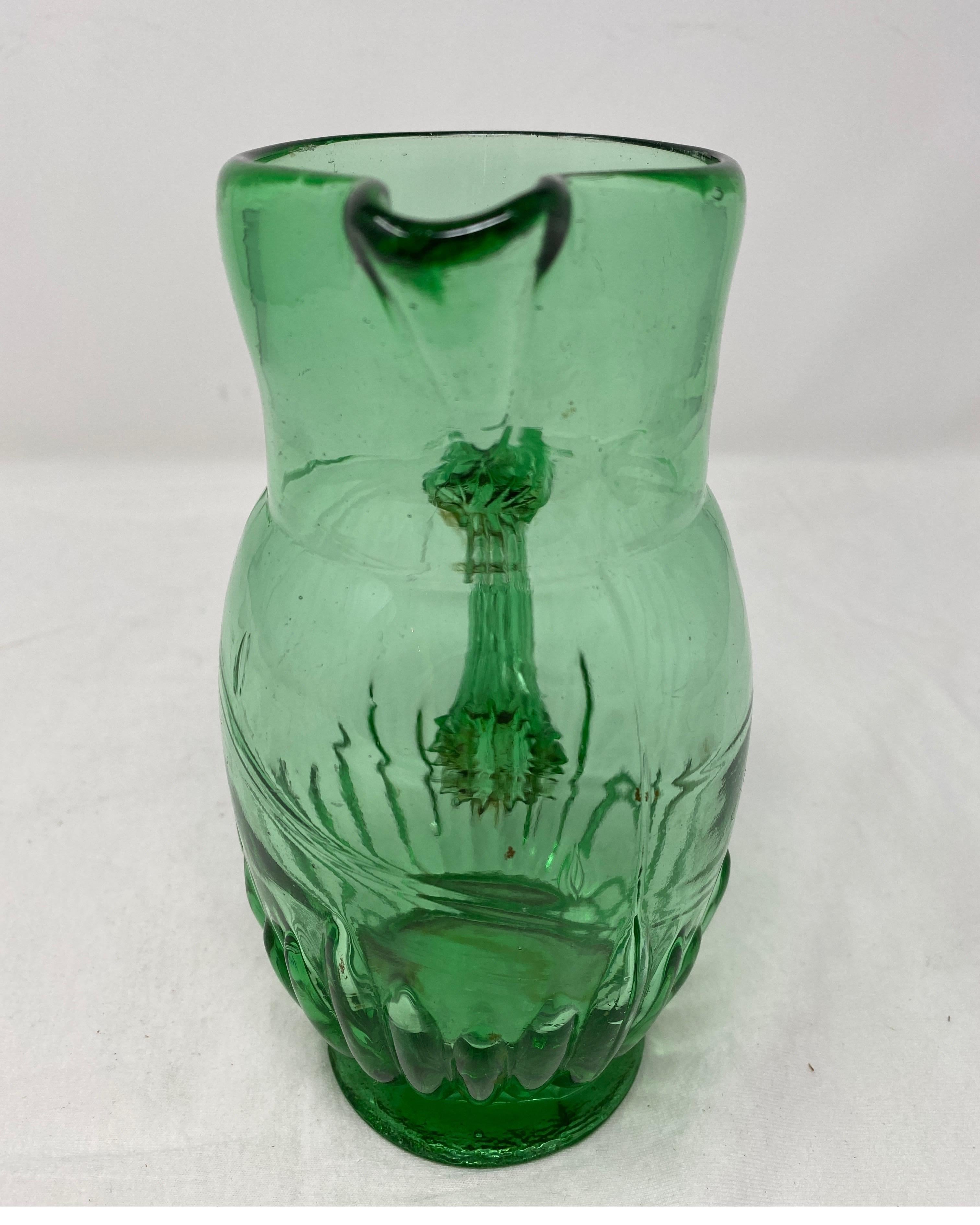 19th Century Small French Green Pitcher For Sale