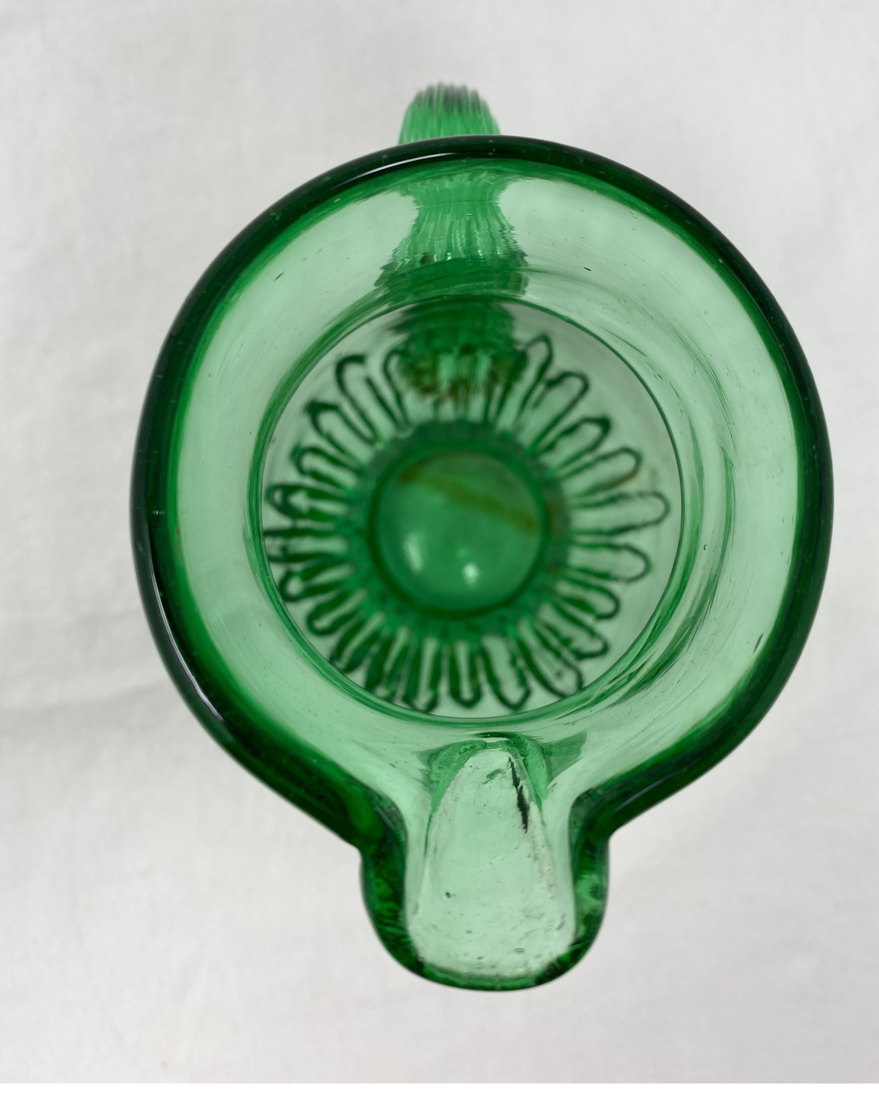 Crystal Small French Green Pitcher For Sale