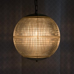 Small French Holophane Globe Pendant Lights