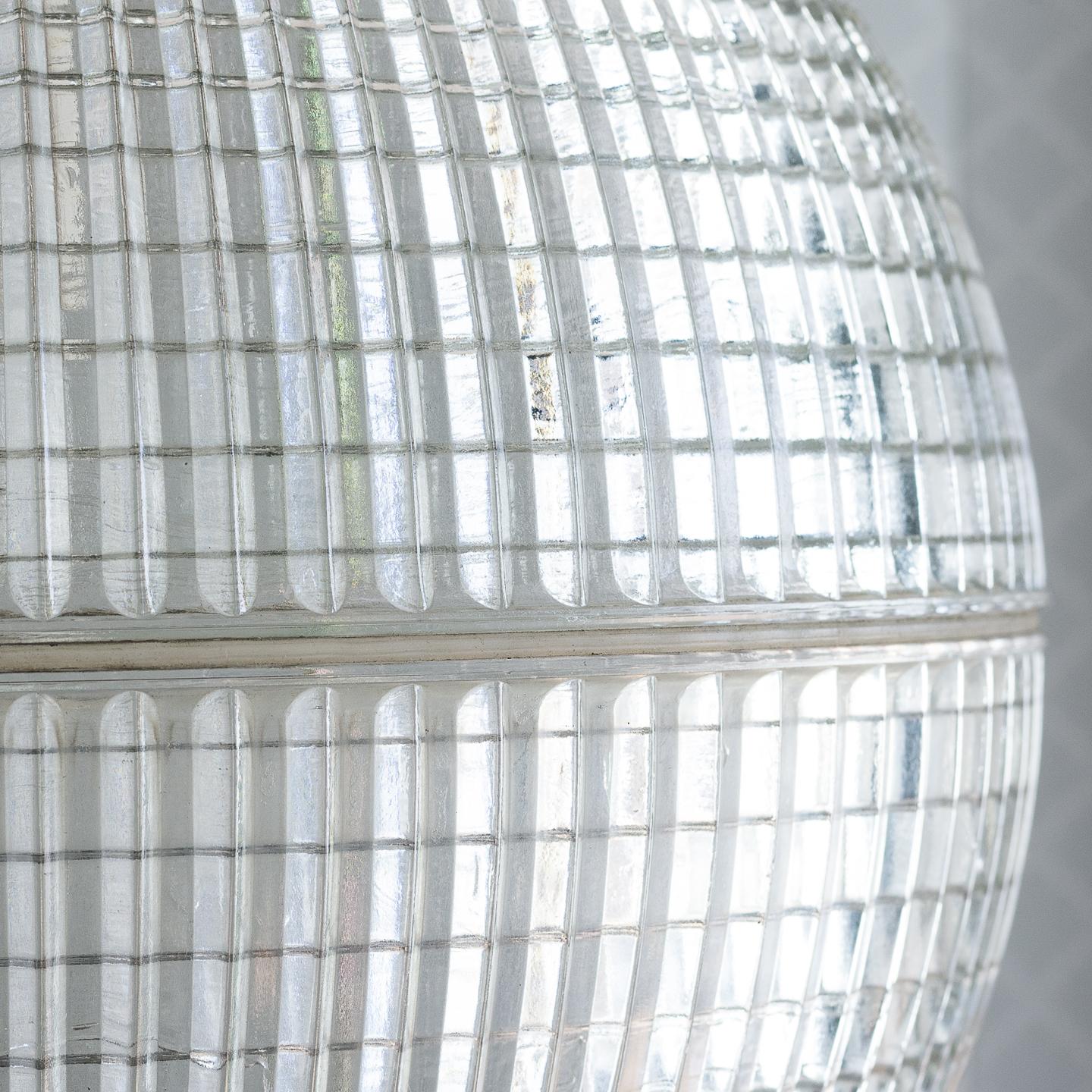 Glass Small French Holophane Globe Pendant Lights