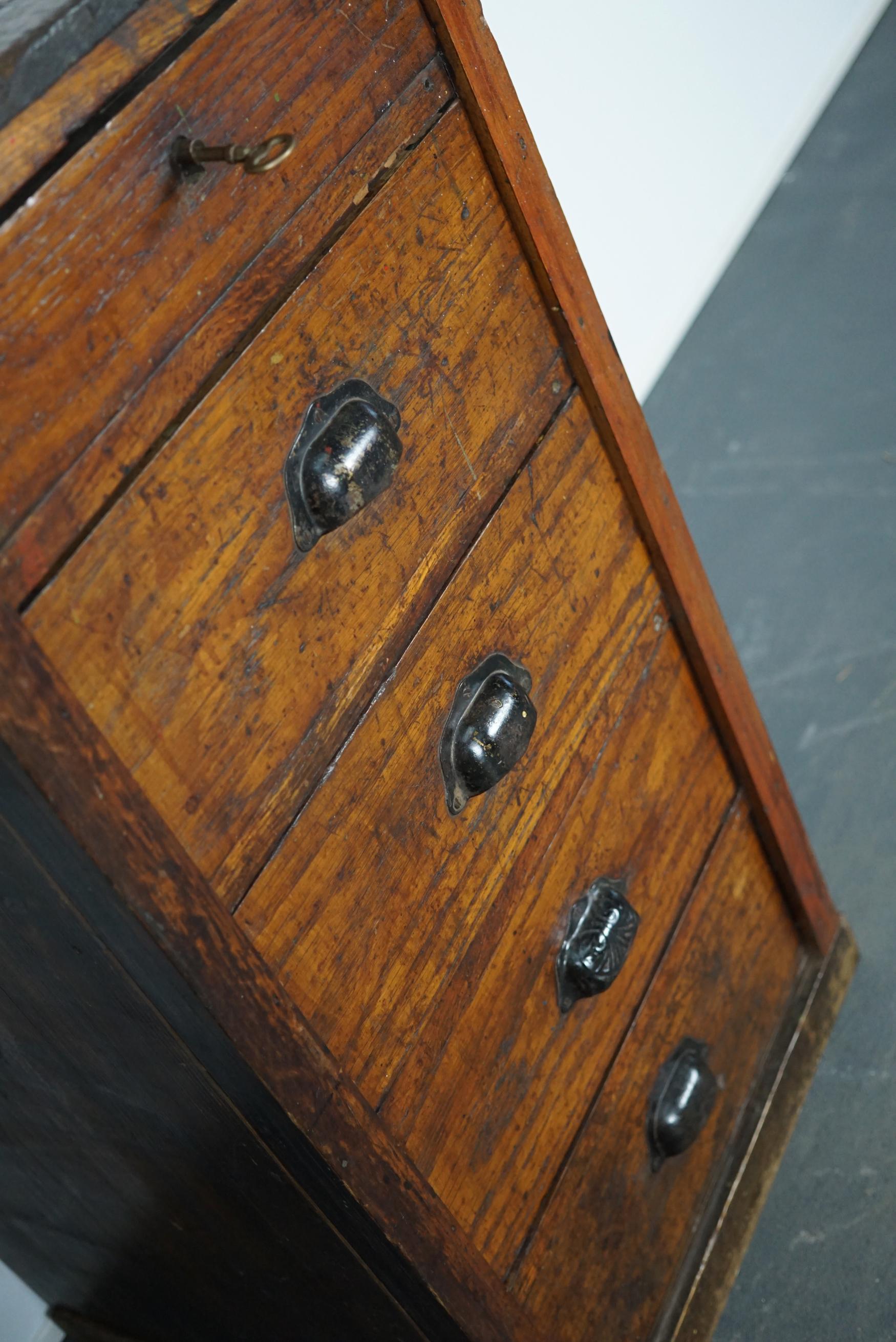 Wood Small French Industrial Workshop Cabinet, 1950s