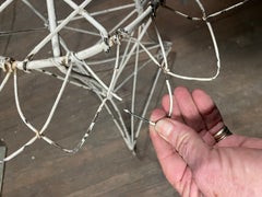 Small French Iron Wire Side Table Plant Stand Painted White