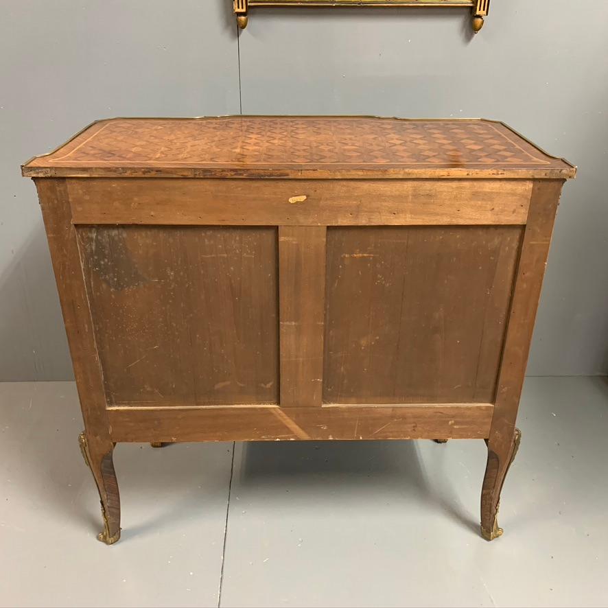 Small French Kingwood and Geometric Parquetry Commode with Brass Mounts 7