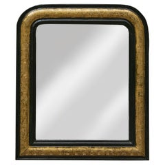 Small French Louis-Philippe Mirror with Gilt and Black Frame, circa 1850