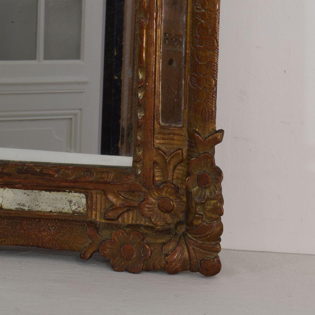 Small French Louis XV Baroque Style Giltwood Mirror 2