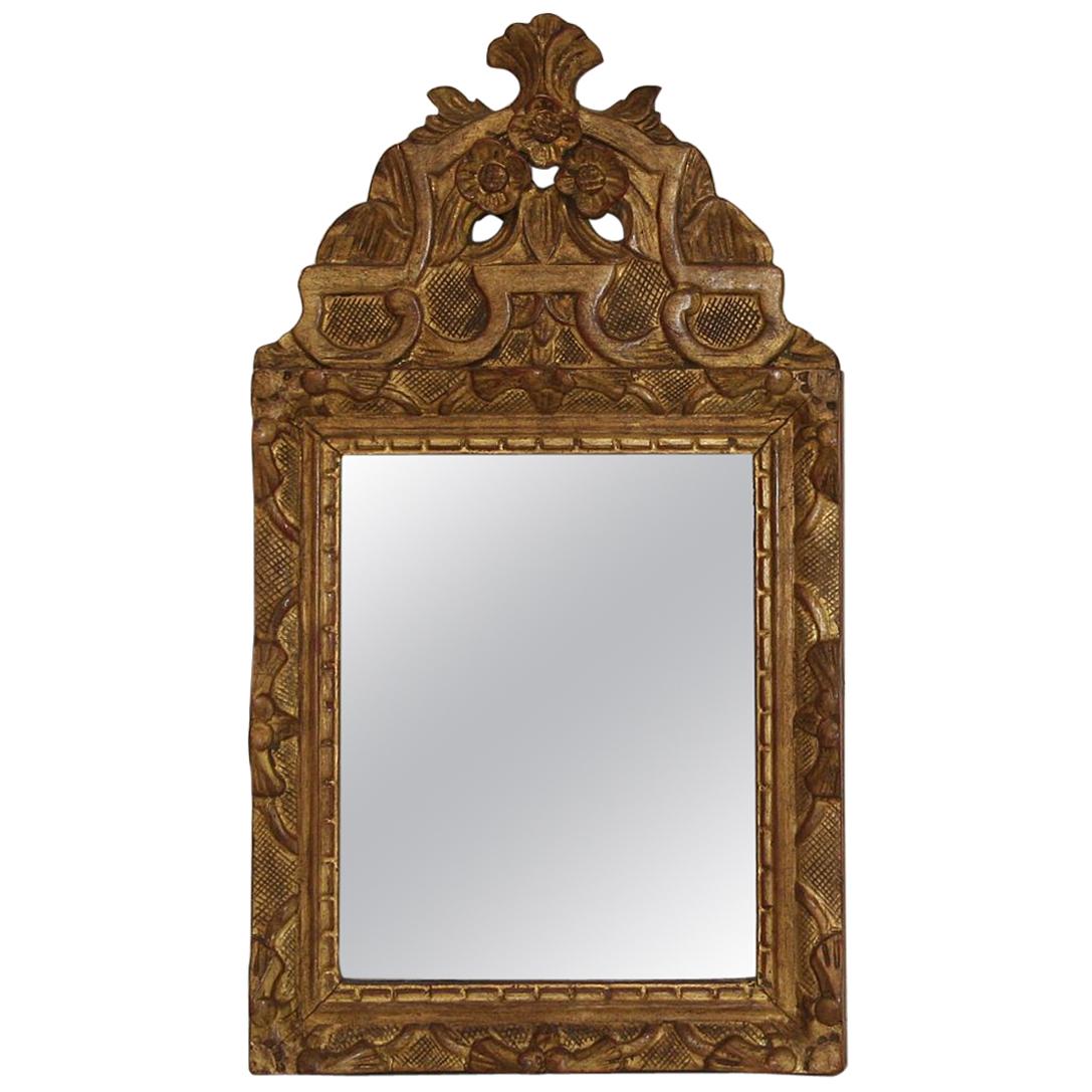 Small French, Louis XV Baroque Style Giltwood Mirror