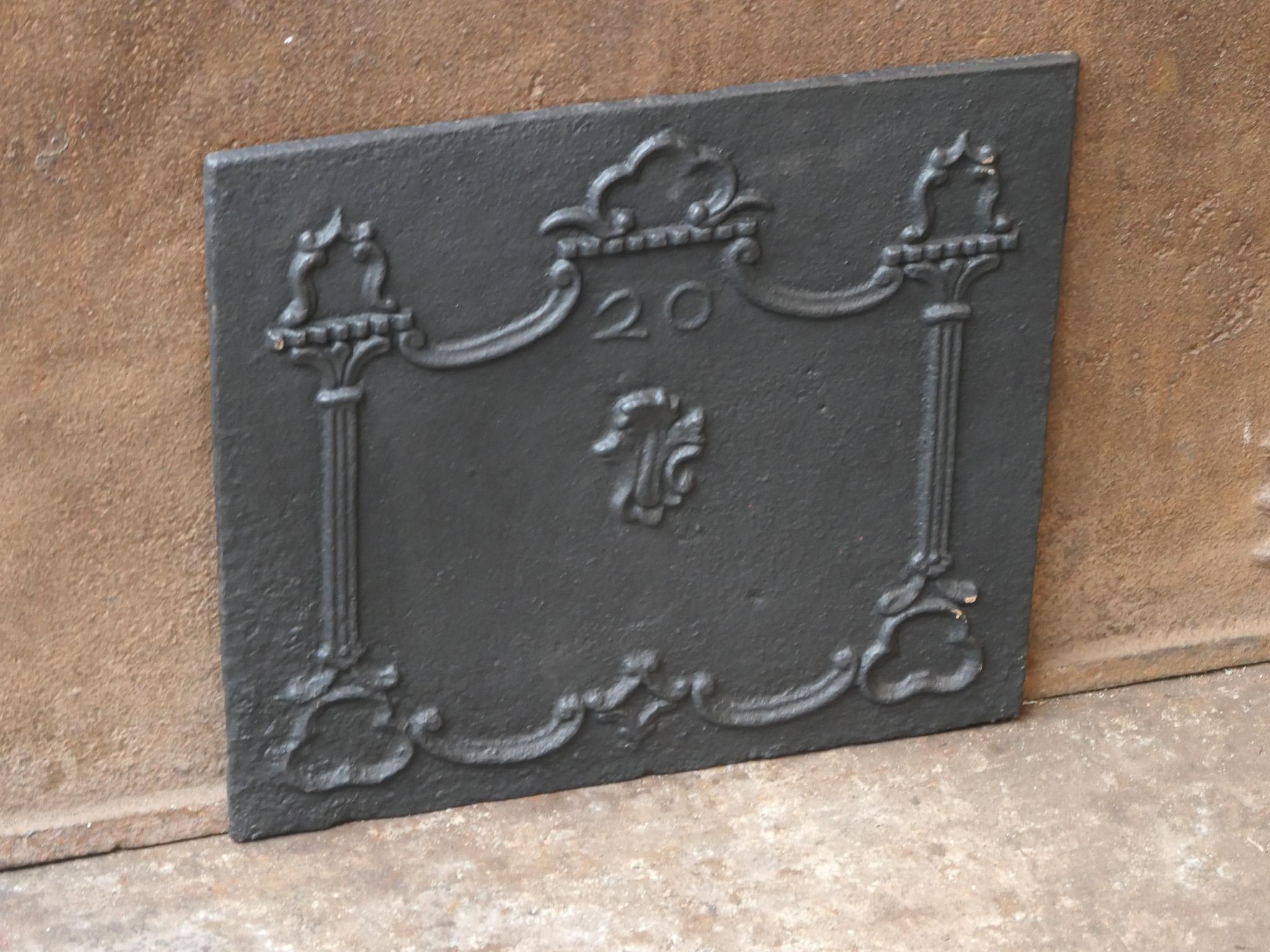 18th Century and Earlier Small French Louis XV Fireback / Backsplash, 18th Century For Sale