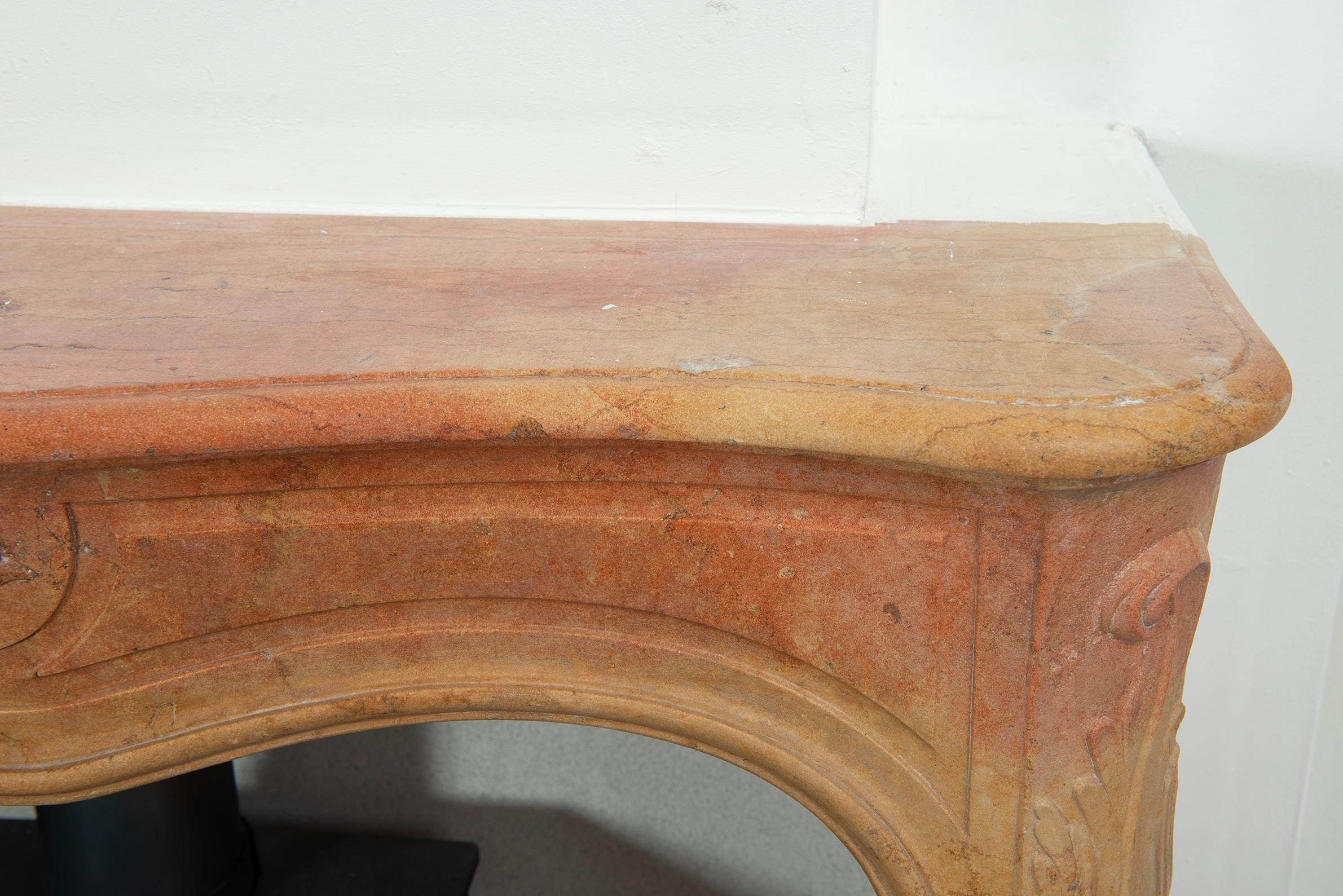 Small French Louis XV Fireplace Mantel For Sale 1