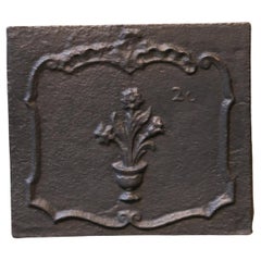 Small French Louis XV 'Flower Basket' Fireback / Backsplash, 18th Century