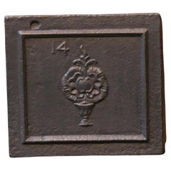 Small French Louis XV 'Flower Basket' Fireback / Backsplash, 18th Century