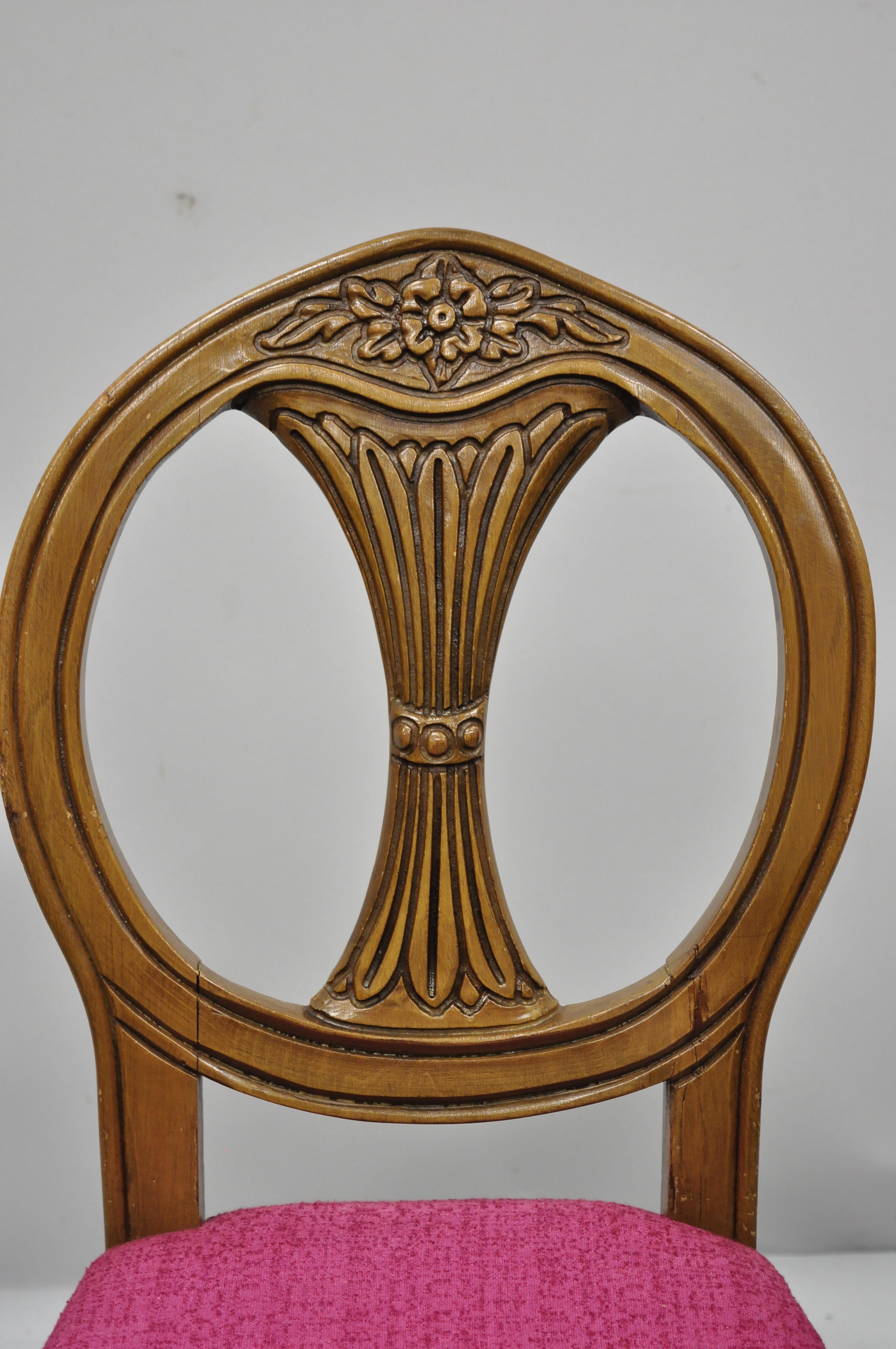 Small Louis XV Inlaid Kidney Bean Petite Desk Vanity Gossip Table with Chair 2