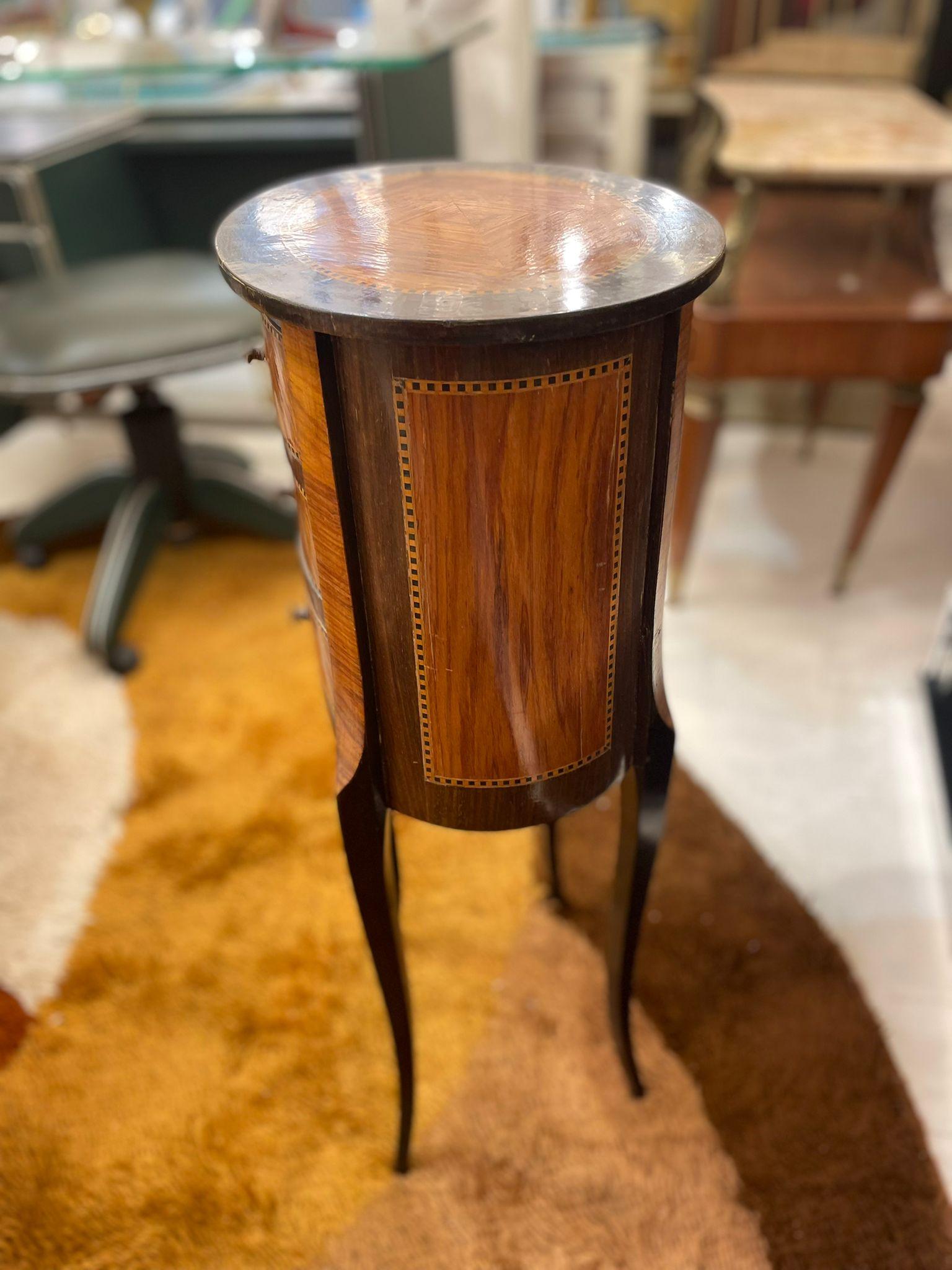 Small French Louis XV Inlaid Kingwood Side Table 1