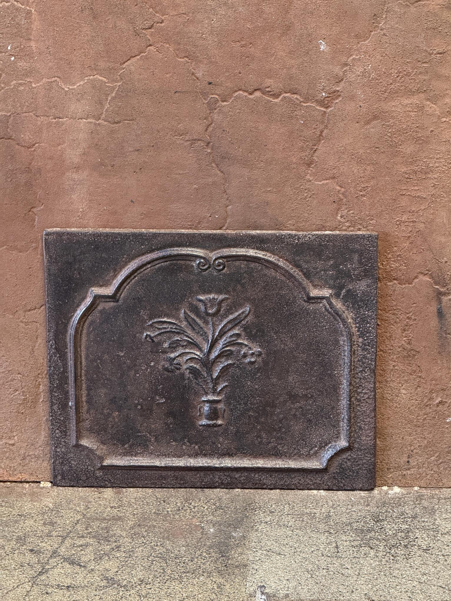 Piccolo cesto di fiori francese del periodo Luigi XV. 

Questo parafuoco francese del XVIII secolo, risalente al periodo Luigi XV, presenta un disegno a cesto di fiori. 

Lo schienale è in ghisa e presenta una patina marrone naturale. Su richiesta,