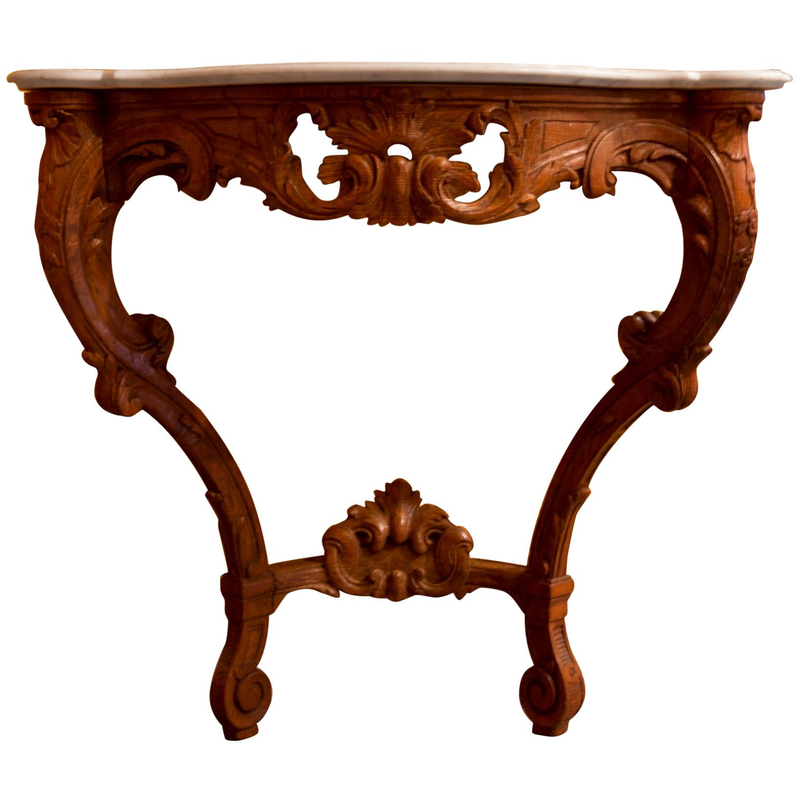 Small French Louis XV Style Console Table, circa 1850 For Sale