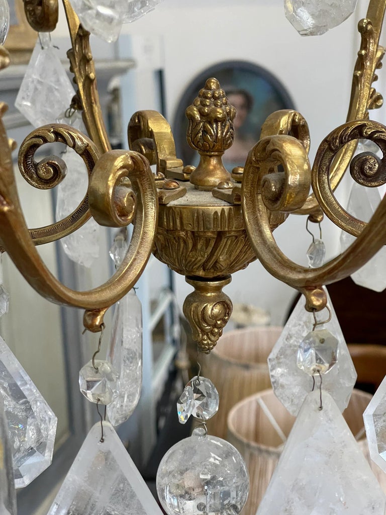Small French Louis XV Style Gilt Bronze and Rock Crystal Eight Light ...