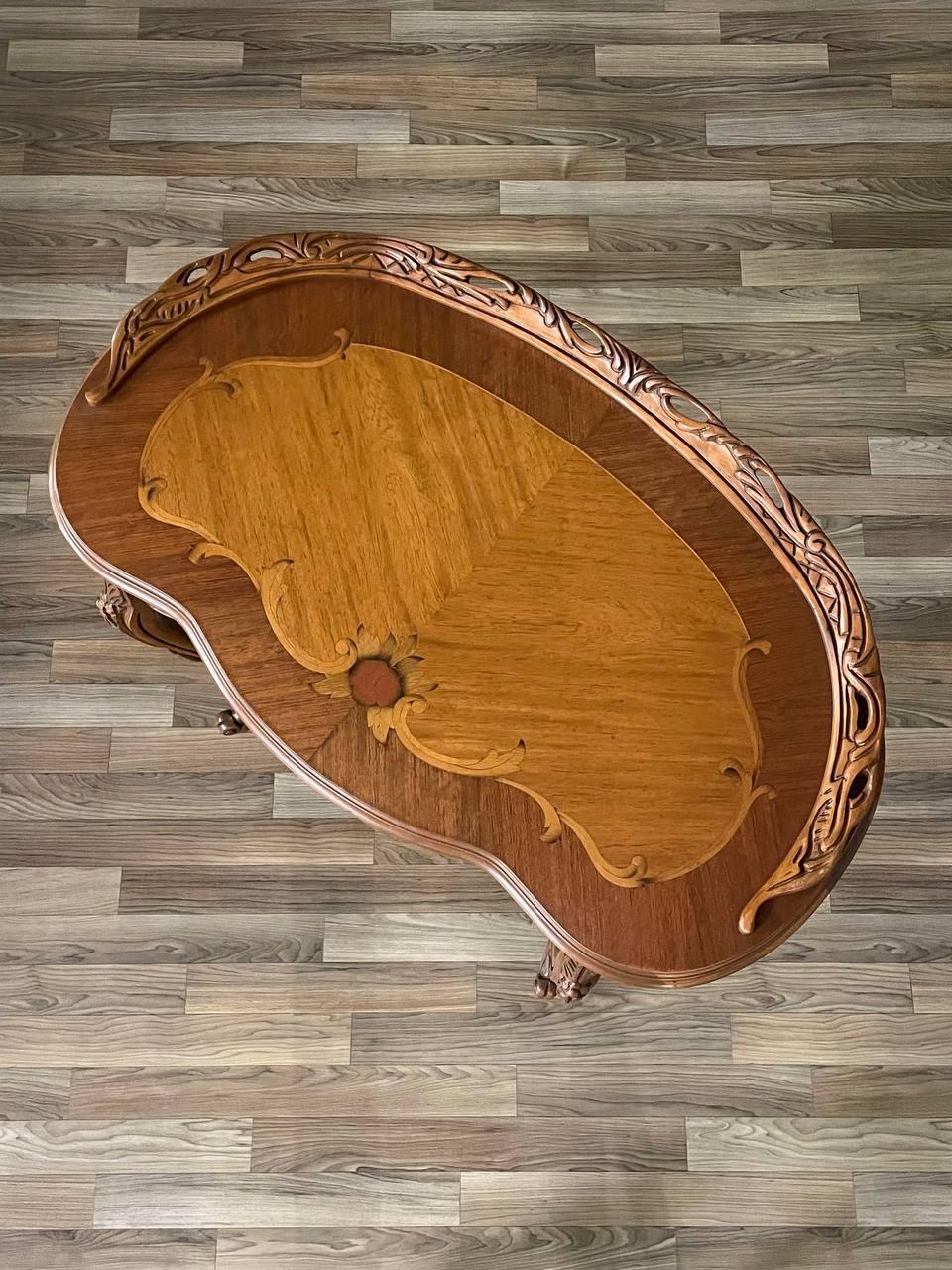 Mahogany Small French Louis XV Style Inlaid Vanity Table For Sale