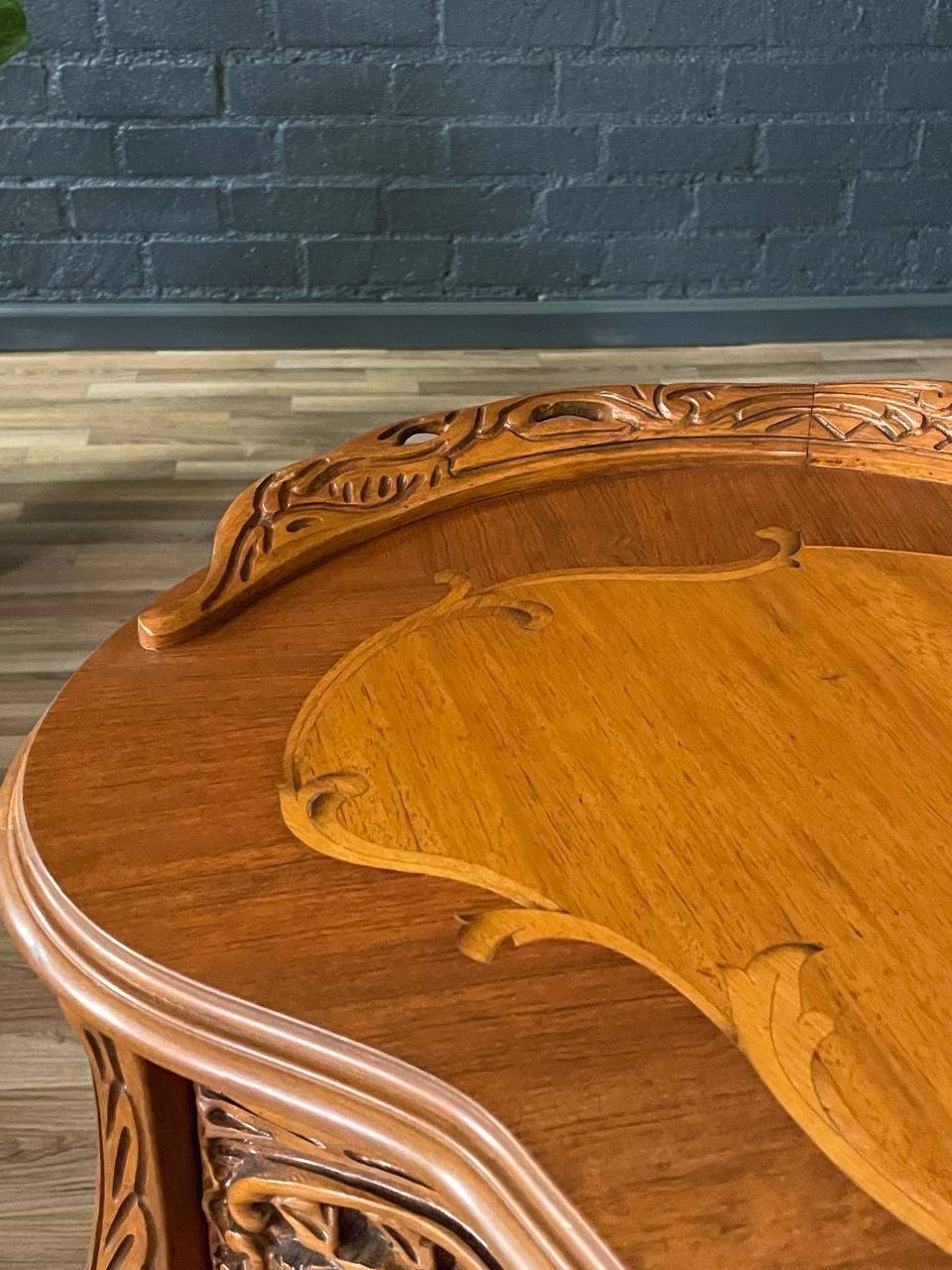 Small French Louis XV Style Inlaid Vanity Table For Sale 1