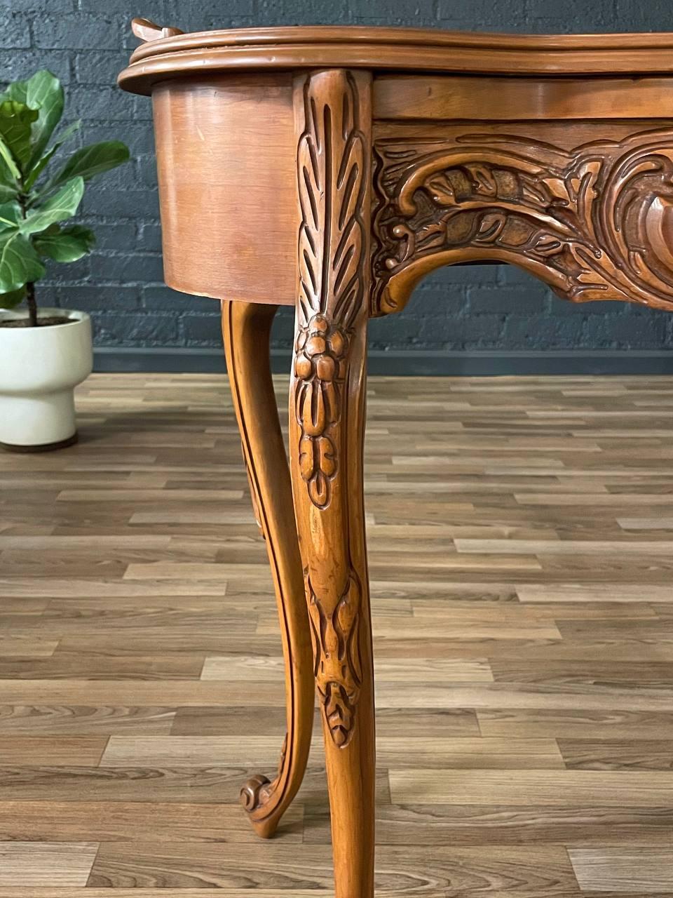 Small French Louis XV Style Inlaid Vanity Table For Sale 3